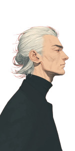 Silver-Haired Man V2 Vinyl Car Decal Sticker – Waterproof & UV-Resistant 8"