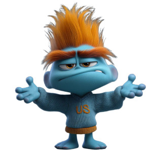 Blue Cartoon Character V3 Vinyl Car Decal Sticker – Waterproof & UV-Resistant 8"