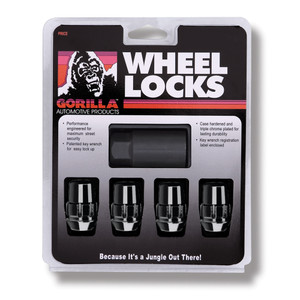 Gorilla Wheel Locks | Black Chrome Acorn | Ultimate Security Technology | Set of 4 with Key Gorilla Wheel Locks | Black Chrome Acorn | Ultimate Security Technology | Set of 4 with Key