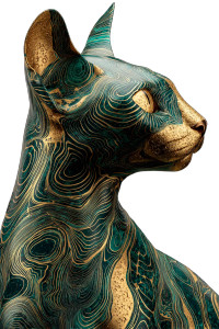 Ethereal Cat Portrait V5 Vinyl Car Decal Sticker – Waterproof & UV-Resistant 8"