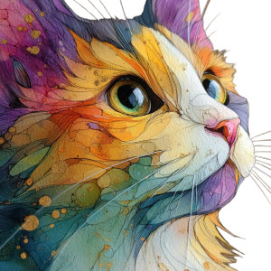 Colorful Cat V2 Vinyl Car Decal Sticker – Waterproof & UV-Resistant 8"