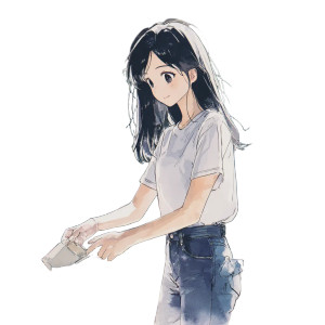 Serene Shrine Maiden Vinyl Car Decal Sticker – Waterproof & UV-Resistant 8"