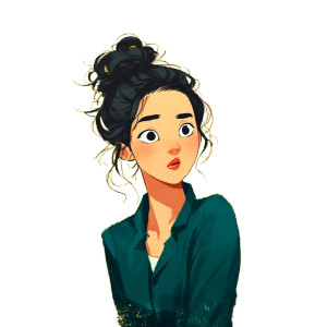 Questioning Korean Woman Vinyl Car Decal Sticker – Waterproof & UV-Resistant 8"