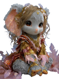 Plush Elephant Woman Vinyl Car Decal Sticker – Waterproof & UV-Resistant 8"