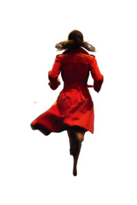 Fleeing In Red Vinyl Car Decal Sticker – Waterproof & UV-Resistant 8"