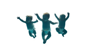 Floating Babies Underwater Vinyl Car Decal Sticker – Waterproof & UV-Resistant 8"