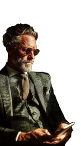 Entrepreneur With Smartphone Vinyl Car Decal Sticker – Waterproof & UV-Resistant 8"