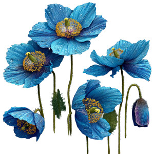 Himalayan Blue Poppies Vinyl Car Decal Sticker – Waterproof & UV-Resistant 8"