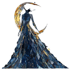 Moon Goddess V6 Vinyl Car Decal Sticker – Waterproof & UV-Resistant 8"