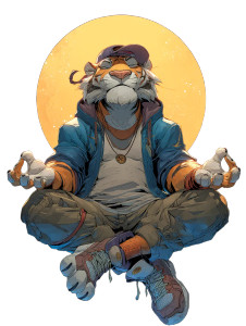 Zen Tiger V2 Vinyl Car Decal Sticker – Waterproof & UV-Resistant 8"