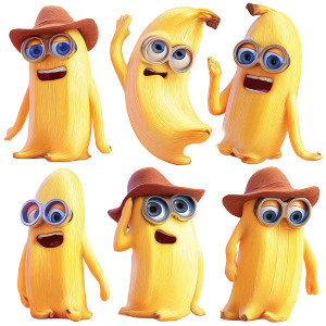 Cartoon Banana Character Vinyl Car Decal Sticker – Waterproof & UV-Resistant 8"