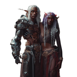 Astral Elf Duo Vinyl Car Decal Sticker – Waterproof & UV-Resistant 8"