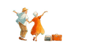 Dancing Elderly Couple Vinyl Car Decal Sticker – Waterproof & UV-Resistant 8"