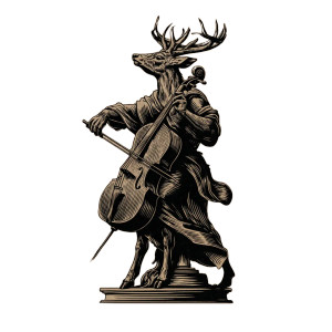 Stag Cellist Vinyl Car Decal Sticker – Waterproof & UV-Resistant 8"