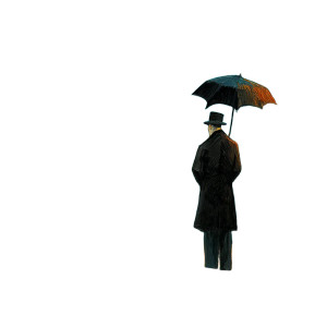 Man Under Umbrella Vinyl Car Decal Sticker – Waterproof & UV-Resistant 8"