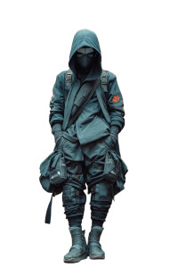 Urban Futuristic Ninja Vinyl Car Decal Sticker – Waterproof & UV-Resistant 8"