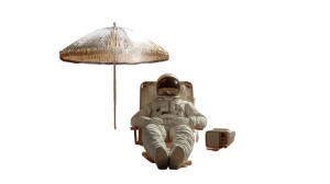 Lunar Astronaut Relaxation Vinyl Car Decal Sticker – Waterproof & UV-Resistant 8"