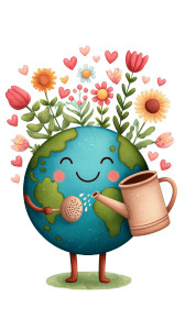 Happy Earth Character V2 Vinyl Car Decal Sticker – Waterproof & UV-Resistant 8"