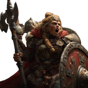 Dwarven Shieldmaiden Vinyl Car Decal Sticker – Waterproof & UV-Resistant 8"