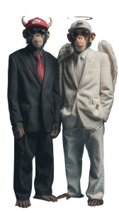 Chimpanzee Duo Vinyl Car Decal Sticker – Waterproof & UV-Resistant 8"