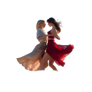 Dancing Women Duo Vinyl Car Decal Sticker – Waterproof & UV-Resistant 8"