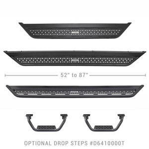 Go Rhino D6 Running Board Component | Step & Rock Slider, No-Drill Install | D64131T Compatible Go Rhino D6 Running Board Component | Step & Rock Slider, No-Drill Install | D64131T Compatible