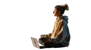 Deaf Yoga Instructor Vinyl Car Decal Sticker – Waterproof & UV-Resistant 8"