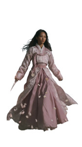 Mystical Hanbok Heroine Vinyl Car Decal Sticker – Waterproof & UV-Resistant 8"