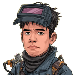 Cartoon Welder Vinyl Car Decal Sticker – Waterproof & UV-Resistant 8"