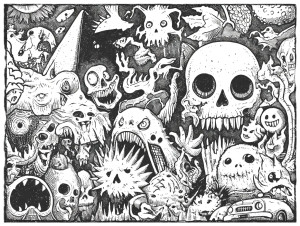 Grotesque Cartoon Monsters Vinyl Car Decal Sticker – Waterproof & UV-Resistant 8"