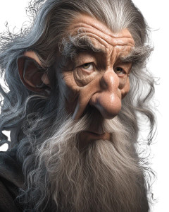 Wise Gandalf Caricature Vinyl Car Decal Sticker – Waterproof & UV-Resistant 8"