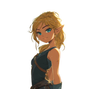 Confident Half-Elf Girl Vinyl Car Decal Sticker – Waterproof & UV-Resistant 8"