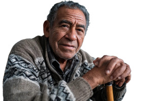 Elderly Latino Man Vinyl Car Decal Sticker – Waterproof & UV-Resistant 8"