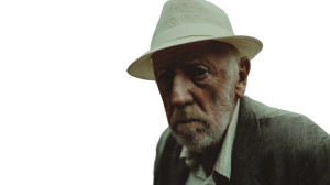 Solemn Elderly Man Vinyl Car Decal Sticker – Waterproof & UV-Resistant 8"