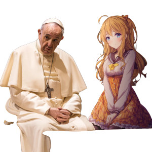 Pope Enthralled By Anime Vinyl Car Decal Sticker – Waterproof & UV-Resistant 8"