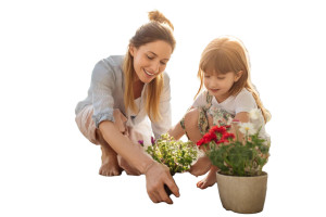 Mother Planting Flowers Vinyl Car Decal Sticker – Waterproof & UV-Resistant 8"