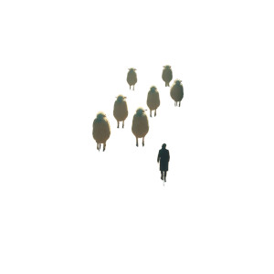 Sheep-Headed Humanoids Vinyl Car Decal Sticker – Waterproof & UV-Resistant 8"