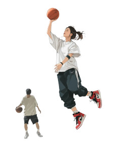 Fadeaway Jump Shot Vinyl Car Decal Sticker – Waterproof & UV-Resistant 8"