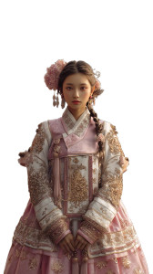 Korean Princess Hanbok Vinyl Car Decal Sticker – Waterproof & UV-Resistant 8"