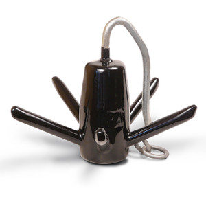 Superior Performance Boat Anchor | Self Releasing Richter Style | For Up to 32ft Boat | PVC Coated Cast Iron