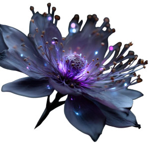 Glowing Violet Flower V2 Vinyl Car Decal Sticker – Waterproof & UV-Resistant 8"