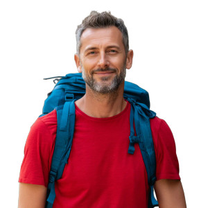 Hiking Man Vinyl Car Decal Sticker – Waterproof & UV-Resistant 8"