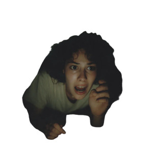 Scared Woman Thrashing Vinyl Car Decal Sticker – Waterproof & UV-Resistant 8"