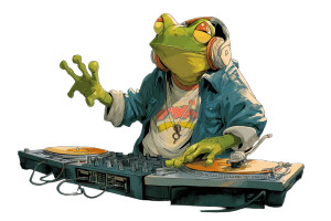 Dj Frog Vinyl Car Decal Sticker – Waterproof & UV-Resistant 8" Dj Frog Vinyl Car Decal Sticker – Waterproof & UV-Resistant 8"