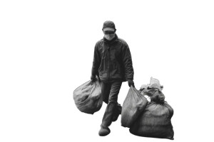 Sanitation Worker Laboring Vinyl Car Decal Sticker – Waterproof & UV-Resistant 8"