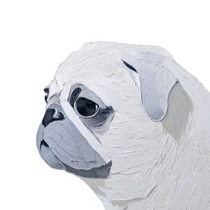 Minimalist Pug Painting V4 Vinyl Car Decal Sticker – Waterproof & UV-Resistant 8"