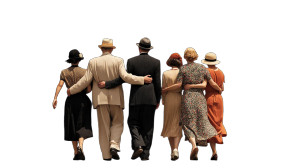 1930S Group Walk Vinyl Car Decal Sticker – Waterproof & UV-Resistant 8"