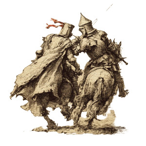 Dueling Knights V2 Vinyl Car Decal Sticker – Waterproof & UV-Resistant 8"