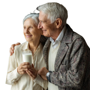 Affectionate Elderly Couple Vinyl Car Decal Sticker – Waterproof & UV-Resistant 8"