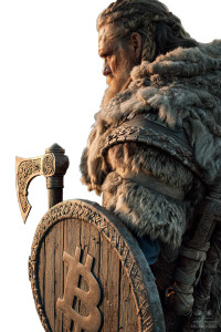 Viking Crypto Warrior Vinyl Car Decal Sticker – Waterproof & UV-Resistant 8"